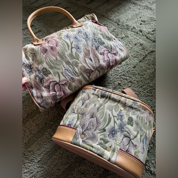 Vintage Floral Tapestry American Tourister Train Case & Duffel Bag Set - Picture 3 of 16